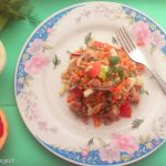 Édesburgonyás mangós panzanella